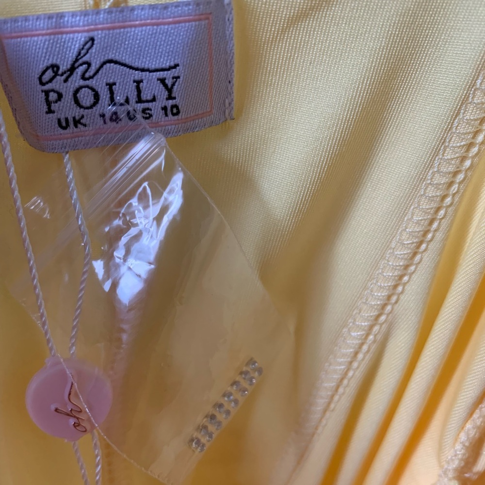Oh Polly Corsica Embellished Bodycon Cut Out Summer Yellow 💛 - Picture 13 of 15